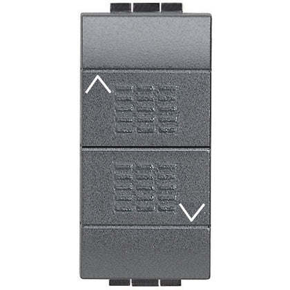 Intrerupator inversor pentru jaluzele, 1-0-2, 1 modul, 16A, borne cu surub, Antracit, Living Light L4027, , alternativo.ro