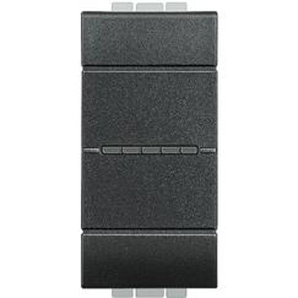 Buton cu revenire axial, ND, 1 modul, 10A, borne automate, Antracit, Living Light L4055AN, , alternativo.ro