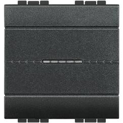 Buton cu revenire axial, ND, 2 module, 10A, borne automate, Antracit, Living Light L4055M2AN, , alternativo.ro