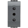 Priza simpla, standard italian 2P+T, 1 modul, 10A, borne cu surub, Antracit, Living Light L4113