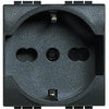 Priza simpla, standard german/italian 2P+T, 2 module, 16A, borne cu surub, Antracit, Living Light L4140/16