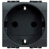 Priza simpla, standard german 2P+T, 2 module, 16A, borne cu surub, Antracit, Living Light L4141