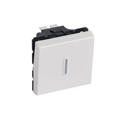 Buton cap-scara, 2 module, cu lumina de control, 6A, alb, Mosaic 077042, , alternativo.ro