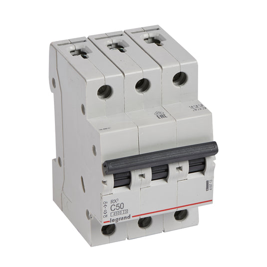 Intrerupator automat RX³, tripolar, 50A, curba C, 4.5kA, 3 module, Legrand 419713