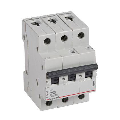 Intrerupator automat RX³, tripolar, 50A, curba C, 4.5kA, 3 module, Legrand 419713, , alternativo.ro