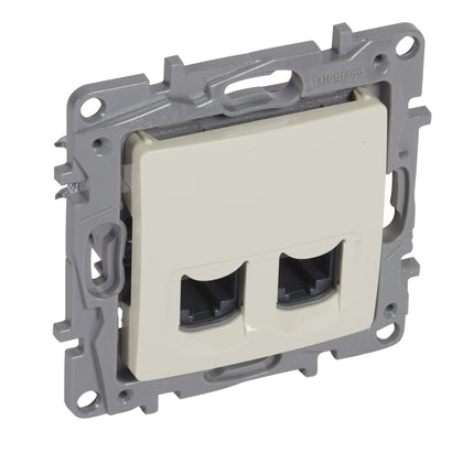 Priza de date, dubla, RJ45, Cat.6, UTP, ivoar, Niloe 764674, , alternativo.ro