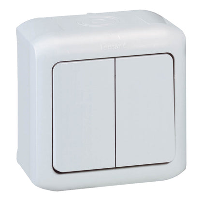 Intrerupator dublu, montaj aparent, 10A, IP44, gri, Forix 782382, , alternativo.ro