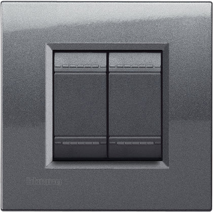 Rama ornament, 2 module, finisaj Otel, Living Light LNA4802AC, , alternativo.ro