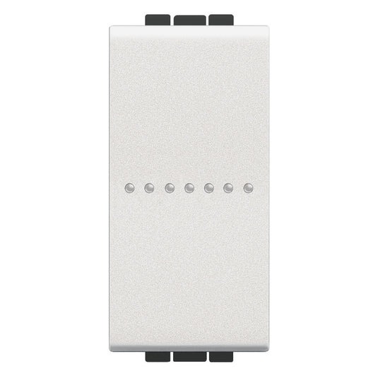 Buton cu revenire axial, ND, 1 modul, 10A, borne automate, Alb, Living Light N4055AN