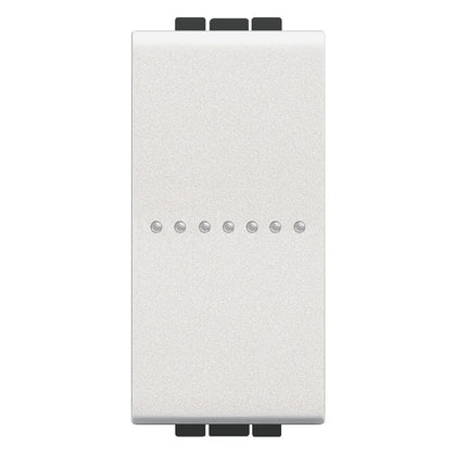 Buton cu revenire axial, ND, 1 modul, 10A, borne automate, Alb, Living Light N4055AN, , alternativo.ro