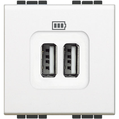 Incarcator USB dublu, 2 module, 5V, 2400mA, Alb, Living Light N4285C2, , alternativo.ro