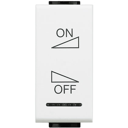 Tasta iluminata cu simbol ON/OFF, 1 modul, Alb, Living Light N4911AIN, , alternativo.ro
