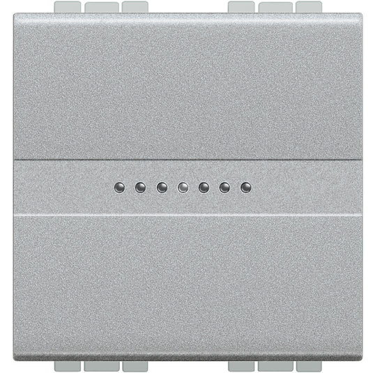 Intrerupator cap-scara axial, 2 module, 10A, borne automate, Aluminiu, Living Light NT4053M2AN