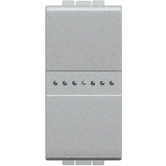 Intrerupator cruce axial, 1 modul, 16A, borne automate, Aluminiu, Living Light NT4054