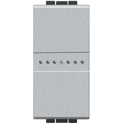 Buton cu revenire axial, ND, 1 modul, 10A, borne automate, Aluminiu, Living Light NT4055AN, alternativo.ro