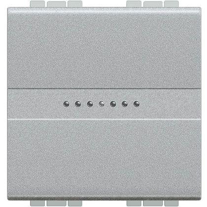 Buton cu revenire axial, ND, 2 module, 10A, borne automate, Aluminiu, Living Light NT4055M2AN, , alternativo.ro