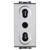 Priza simpla, standard italian 2P+T, 1 modul, 10/16A, borne cu surub, Aluminiu, Living Light NT4180
