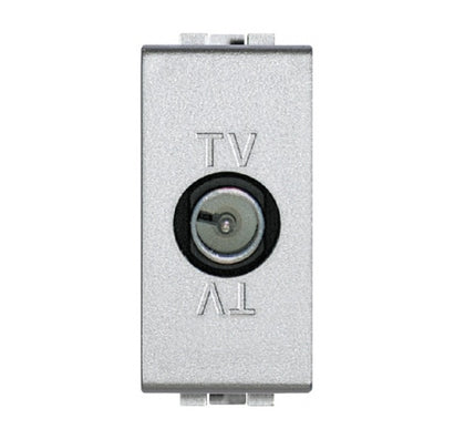 Priza TV, 1 modul, conexiune directa, conector tata, Aluminiu, Living Light NT4202D, , alternativo.ro