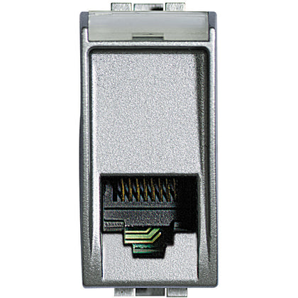 Priza de telefon, 1 modul, RJ11, K10, Aluminiu, Living Light NT4258/11N, , alternativo.ro