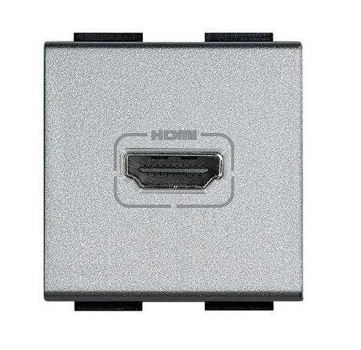 Priza HDMI, preconectata, 2 module, Aluminiu, Living Light NT4284