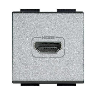Priza HDMI, preconectata, 2 module, Aluminiu, Living Light NT4284, , alternativo.ro