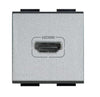 Priza HDMI, preconectata, 2 module, Aluminiu, Living Light NT4284