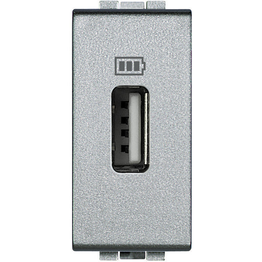 Incarcator USB, 1 modul, 5V, 1100mA, Aluminiu, Living Light NT4285C1