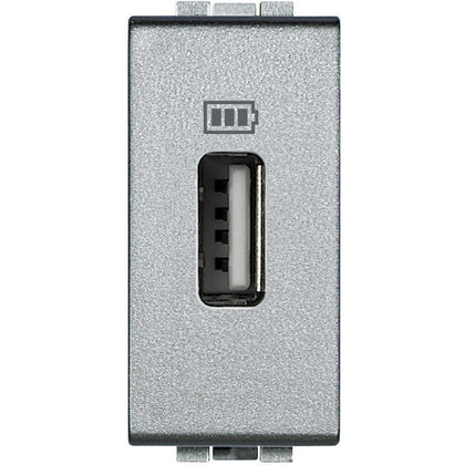 Incarcator USB, 1 modul, 5V, 1100mA, Aluminiu, Living Light NT4285C1, , alternativo.ro
