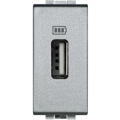 Incarcator USB, 1 modul, 5V, 1100mA, Aluminiu, Living Light NT4285C1, alternativo.ro