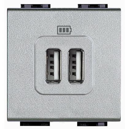 Incarcator USB dublu, 2 module, 5V, 2400mA, Alb, Living Light NT4285C2, , alternativo.ro