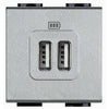 Incarcator USB dublu, 2 module, 5V, 2400mA, Alb, Living Light NT4285C2