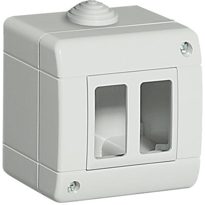 Doza aparataj, montaj aparent, 2 module, IP40, gri, Matix 25402, , alternativo.ro