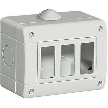 Doza aparataj, montaj aparent, 3 module, IP40, gri, Matix 25403, , alternativo.ro