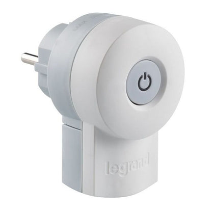 Fisa cu intrerupator, cu contact de protectie, 16A, alb/gri, Legrand 050409, alternativo.ro