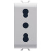 Priza standard italian, 16A, 1 modul, cu contact de protectie 2P+T, alb, Chorus GW10203