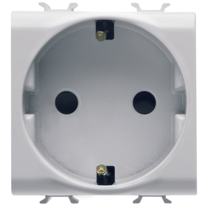Priza standard german, 16A, 2 module, cu contact de protectie 2P+T, alb, Chorus GW10241, , alternativo.ro