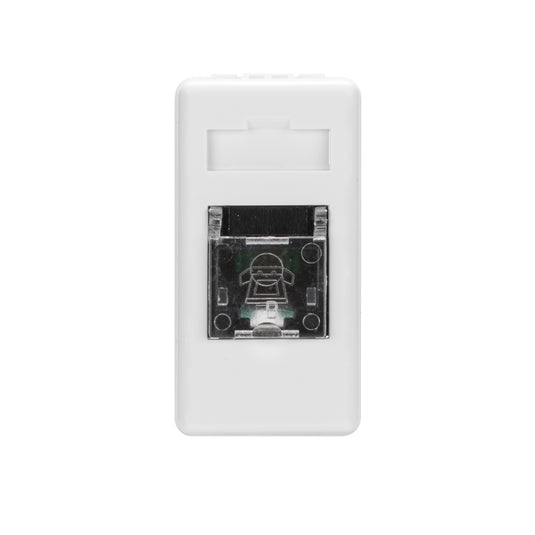 Priza telefon, 1 modul, RJ11, alb, System GW20251