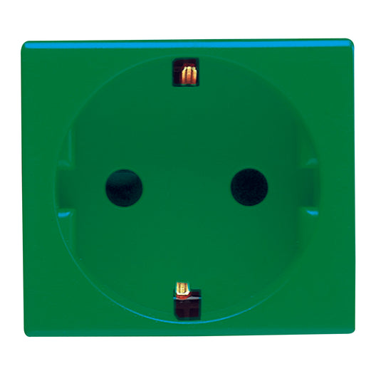 Priza standard german, 1 modul, 16A, 2P+T, verde, System GW20283