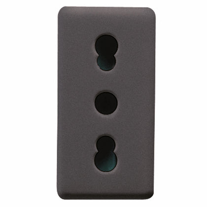 Priza simpla, standard italian, 1 modul, 16A, 2P+T, negru, System GW21203, , alternativo.ro