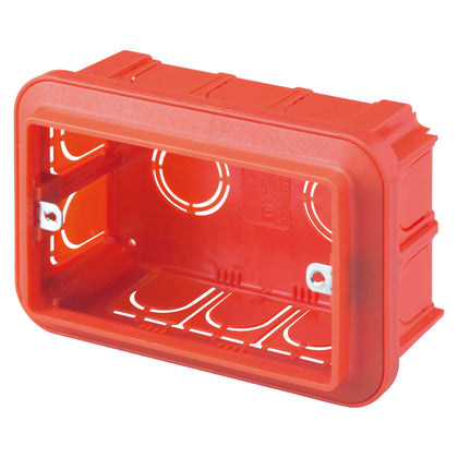 Doza aparat, montaj incastrat, 3 module, 119x80x50mm, rosu, Gewiss GW24403, , alternativo.ro