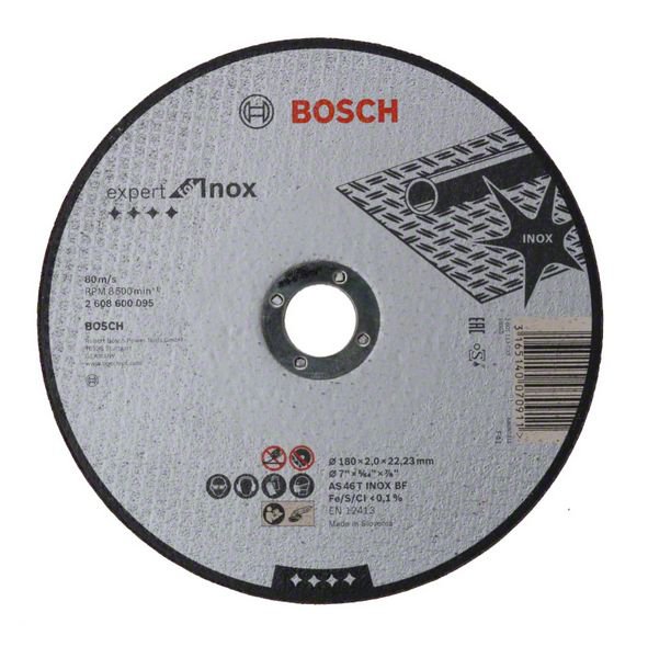 Disc de taiere pentru inox, 180x2mm, Bosch 2608600095, 1, alternativo.ro